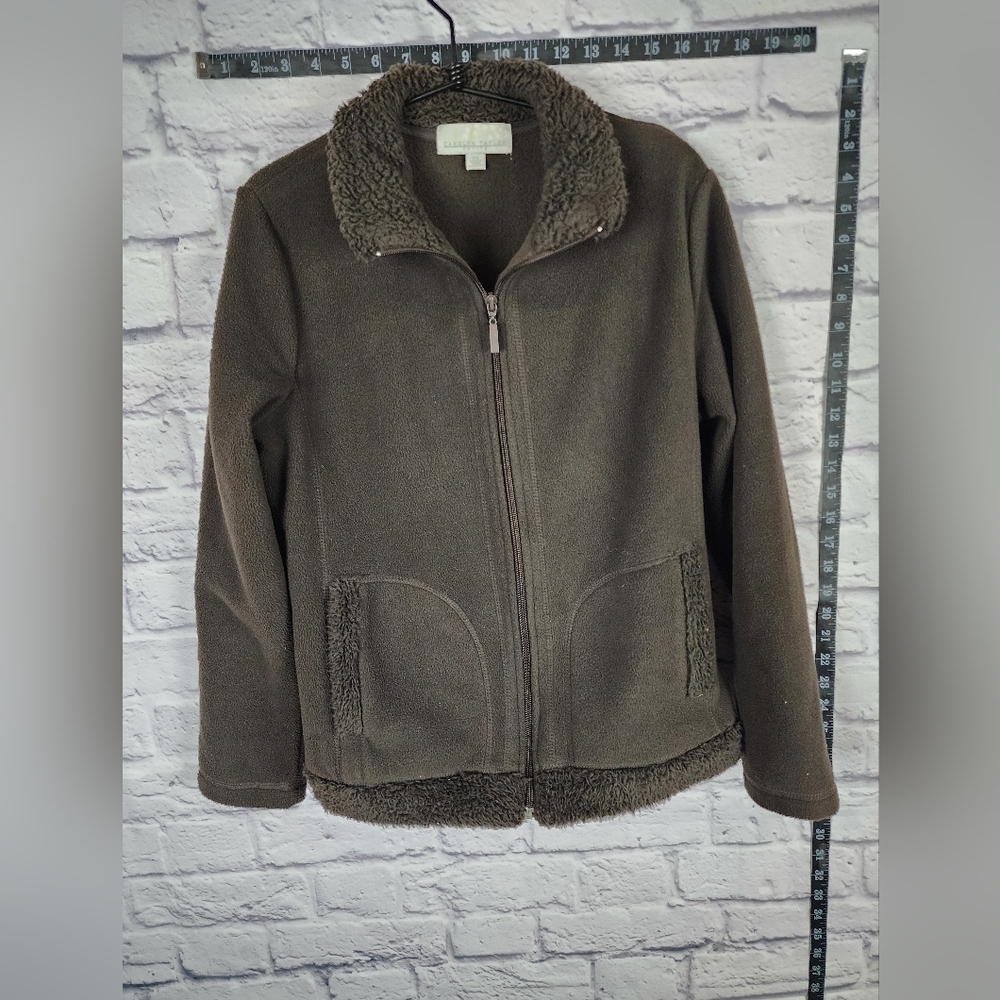 Carolyn Taylor soft fleece sherpa lined jacket Size Small Petite